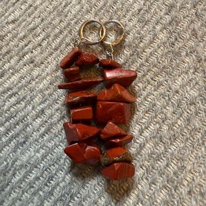 Vibrant Red Stone Dangle Earrings